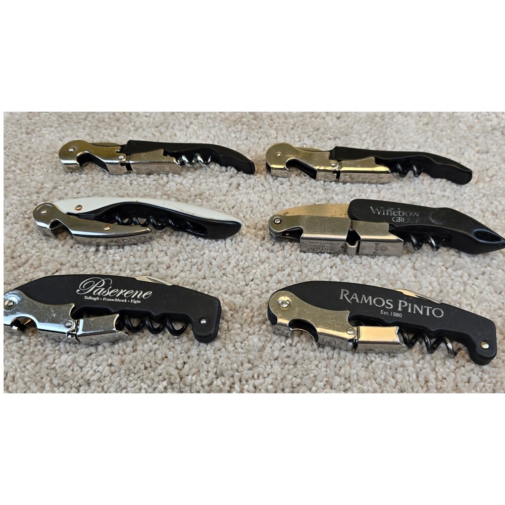 Lot of 6 Waiter Corkscrews Wine Openers Ramos Pinto Zachys Koala Sommelier Tools